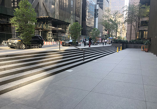 A stair and paver replacement was completed at 51 West 52nd St. for Malatesta Paladino’s client, CBS Corporation.